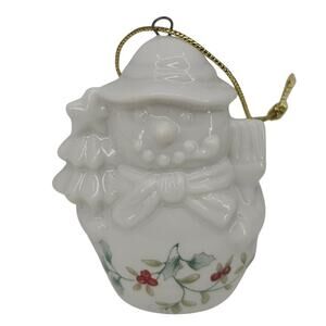 Pfaltzgraff Winterberry Porcelain Snowman Christmas Holiday Ornament VTG 2000
